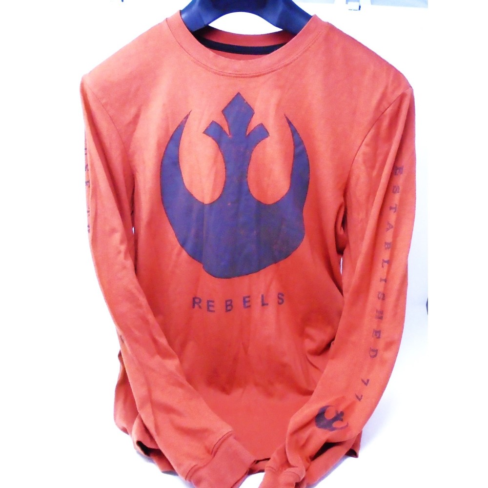 Brand New Star Wars Rebels Orange Long Sleeve T-Shirt Size Small "Use the Force"